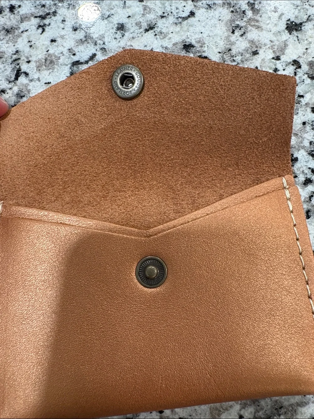 Portland Leather Envelope Card Wallet in Bronze Brown